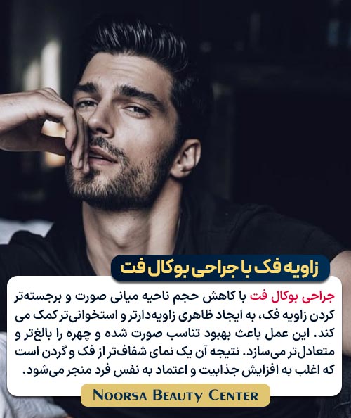 زاویه فک با جراحی بوکال فت