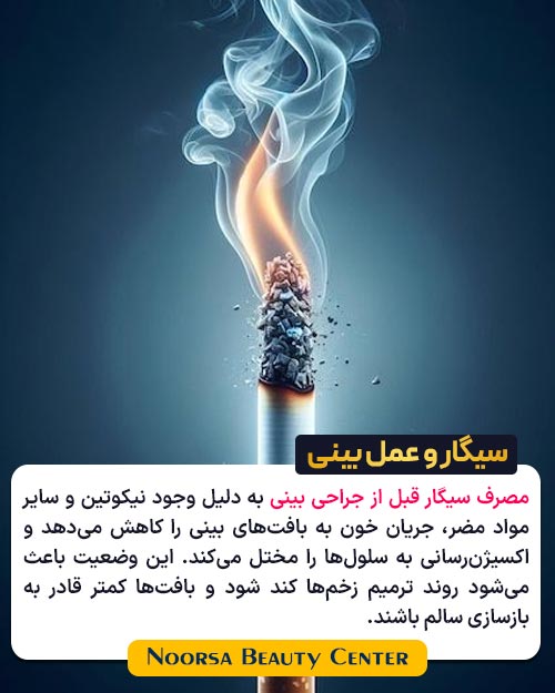 خطرات مصرف سیگار قبل از جراحی بینی