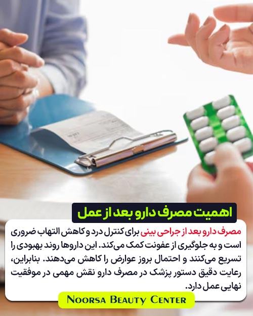 اهمیت مصرف دارو بعد از عمل جراحی بینی با توضیح متنی