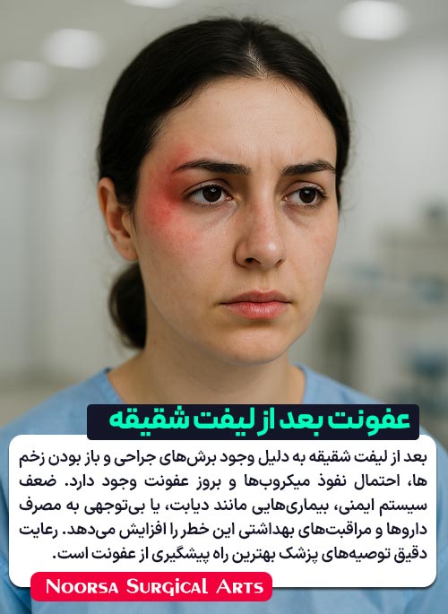 عفونت بعد از لیفت شقیقه