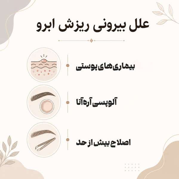 علت های بیرونی ریزش ابرو
