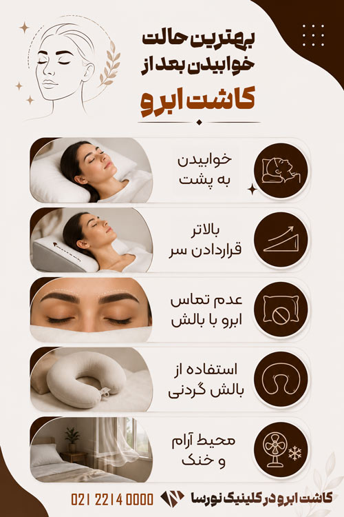 بهترین حالت خوابیدن بعد از کاشت ابرو چگونه است؟